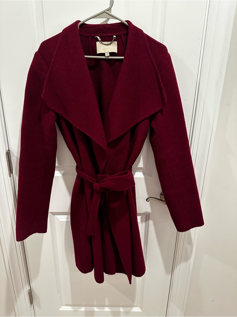 Banana Republic Burgundy Wrap Coat | Medium